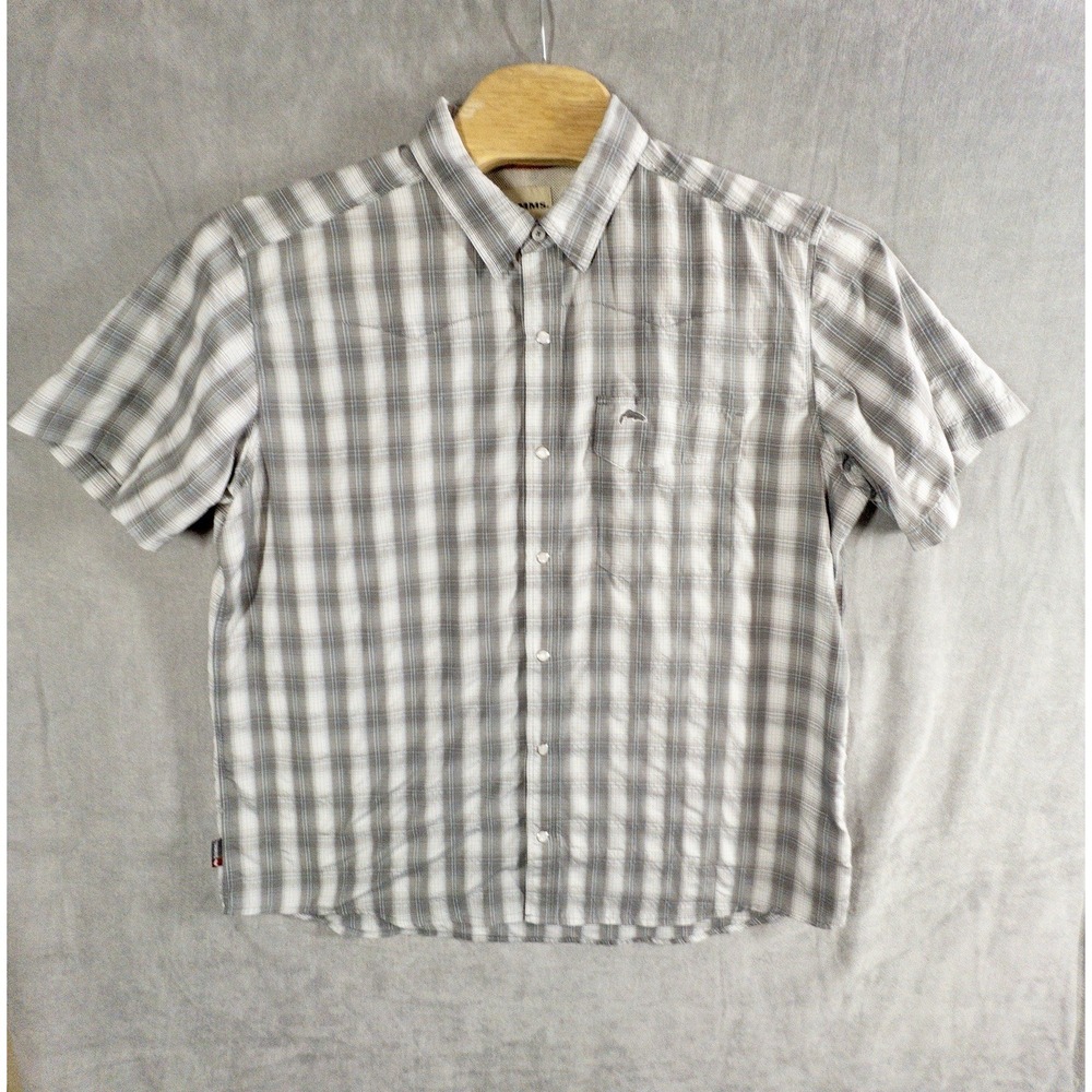 Simms Fishing Pearl Snap Shirt Mens XL Lake Outdoor Gorpcore Boating